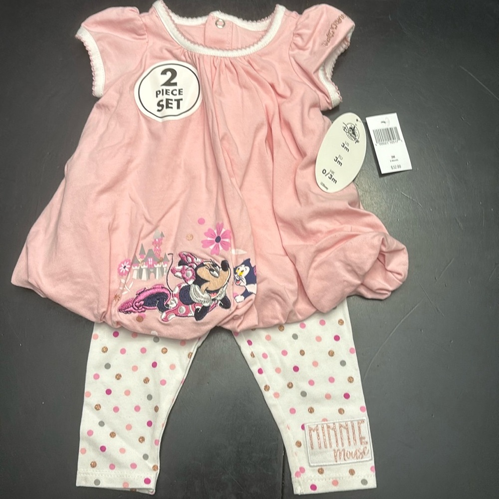 Disney Minnie Mouse 2 Piece Set NWT